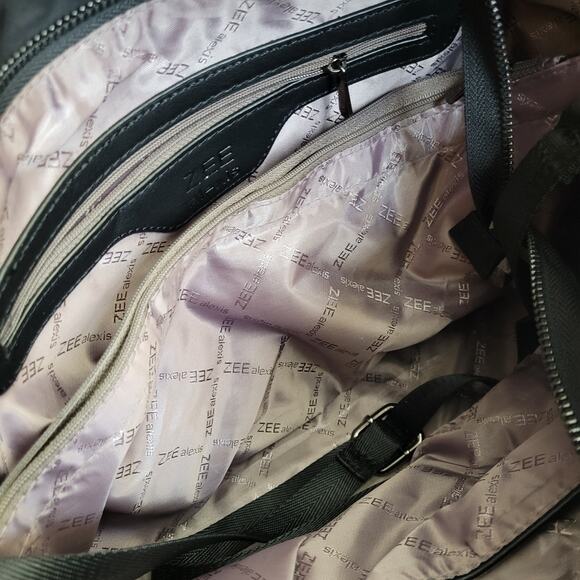 ZEE ALEXIS Purse Black Woven Boho Handbag Crossbody Strap Textured Tote Casual - Picture 12 of 14